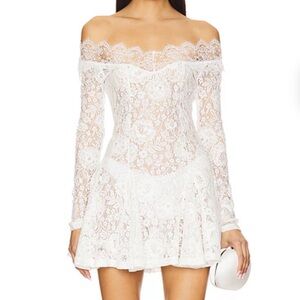 Lovers and Friends White Lace Off-Shoulder Dress